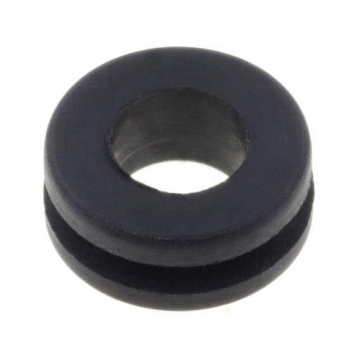 ; Grommet; Ømount.hole: 6mm; Øhole: 4.1mm; rubber; black; FIX&FASTEN