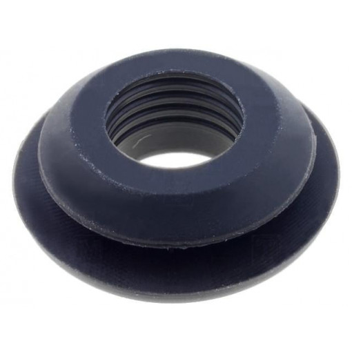 ; Grommet; Ømount.hole: 10.5mm; Øhole: 7.8mm; silicone; black; FIX&FASTEN