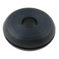 ; Grommet; Ømount.hole: 14mm; Øhole: 6mm; rubber; black; FIX&FASTEN