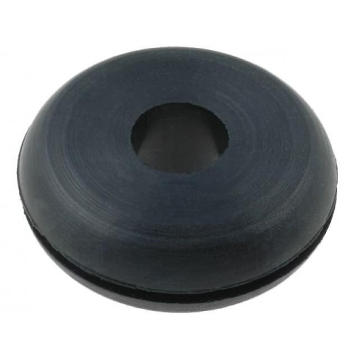 ; Grommet; Ømount.hole: 14mm; Øhole: 6mm; rubber; black; FIX&FASTEN