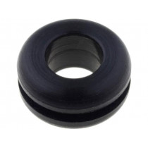 ; Grommet; Ømount.hole: 11mm; Øhole: 7mm; rubber; black; FIX&FASTEN