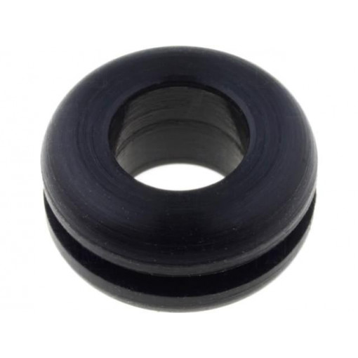 ; Grommet; Ømount.hole: 11mm; Øhole: 7mm; rubber; black; FIX&FASTEN