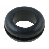 ; Grommet; Ømount.hole: 12.7mm; Øhole: 9.5mm; rubber; black; FIX&FASTEN
