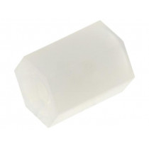 ; Screwed spacer sleeve; hexagonal; polyamide; M2; L: 6mm; FIX&FASTEN