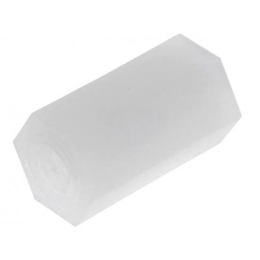; Screwed spacer sleeve; hexagonal; polyamide; M4; L: 10mm; FIX&FASTEN