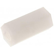 ; Screwed spacer sleeve; hexagonal; polyamide; M4; L: 12mm; FIX&FASTEN