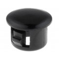; Stopper; polyamide; Wall thick: 1.6mm; Øhole: 6.4mm; H: 5.6mm; black; FIX&FASTEN ; Stopper; polyamide; Wall thick: 1.6mm; Øhole: 6.4mm; H: 5.6mm; black; FIX&FASTEN