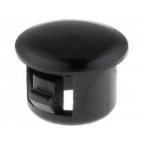; Stopper; polyamide; Wall thick: 1.6mm; Øhole: 6.4mm; H: 5.6mm; black; FIX&FASTEN ; Stopper; polyamide; Wall thick: 1.6mm; Øhole: 6.4mm; H: 5.6mm; black; FIX&FASTEN