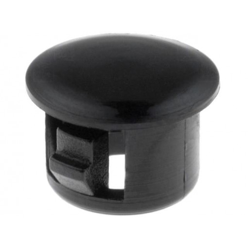 ; Stopper; polyamide; Wall thick: 1.6mm; Øhole: 6.4mm; H: 5.6mm; black; FIX&FASTEN ; Stopper; polyamide; Wall thick: 1.6mm; Øhole: 6.4mm; H: 5.6mm; black; FIX&FASTEN