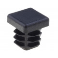 ; Plugs; for profiles; Body: black; H: 15.5mm; Mat: LDPE; L: 15mm; FIX&FASTEN