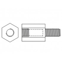 ; Screwed spacer sleeve; hexagonal; polyamide; M4; M4; 10mm; FIX&FASTEN