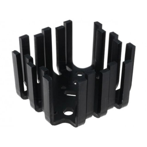 FK201SACB; Heatsink: moulded; SOT9,TO3,TO66; black; 45x45x25.4mm; 6K/W; FISCHER ELEKTRONIK