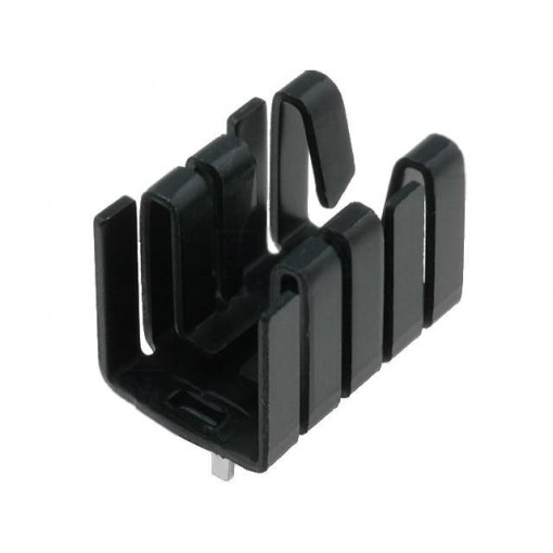 ; Heatsink: moulded; TO220; black; L: 19mm; W: 12.7mm; H: 12.7mm; 21K/W; 