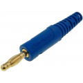 FK82LAU/BL; Plug; 4mm banana; 10A; 60VDC; blue; Max.wire diam: 2.8mm; SCHÜTZINGER