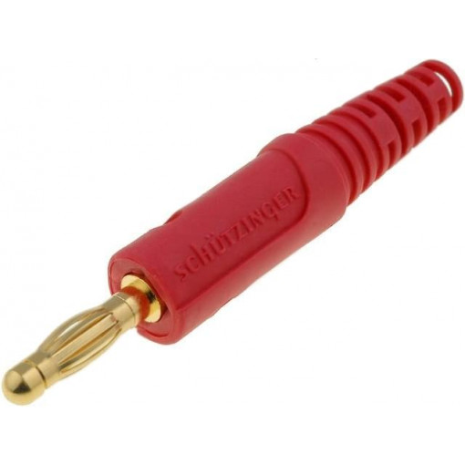 FK82LAU/RT; Plug; 4mm banana; 10A; 60VDC; red; Max.wire diam: 2.8mm; SCHÜTZINGER