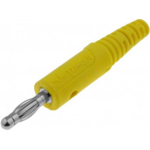 FK8LNI/GE; Plug; 4mm banana; 32A; 60VDC; yellow; Max.wire diam: 2.8mm; SCHÜTZINGER