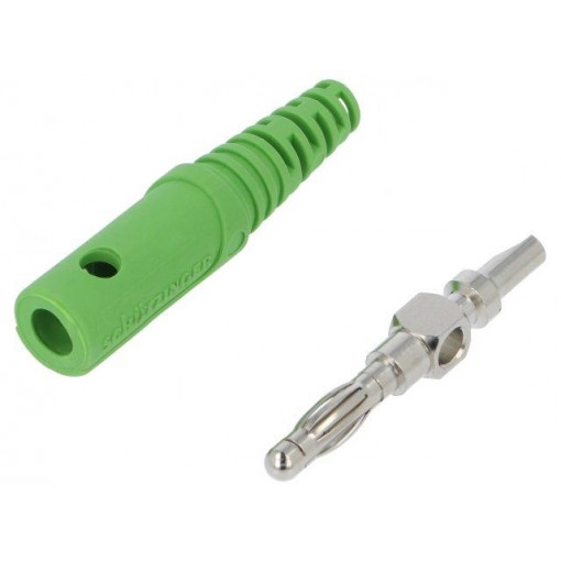 FK8LNI/GN; Plug; 4mm banana; 32A; 60VDC; green; Max.wire diam: 2.8mm; SCHÜTZINGER
