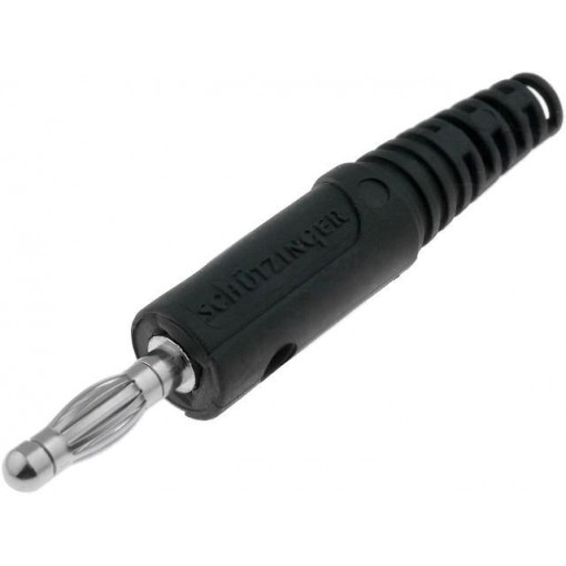 FK8LNI/SW; Plug; 4mm banana; 32A; 60VDC; black; Max.wire diam: 2.8mm; SCHÜTZINGER
