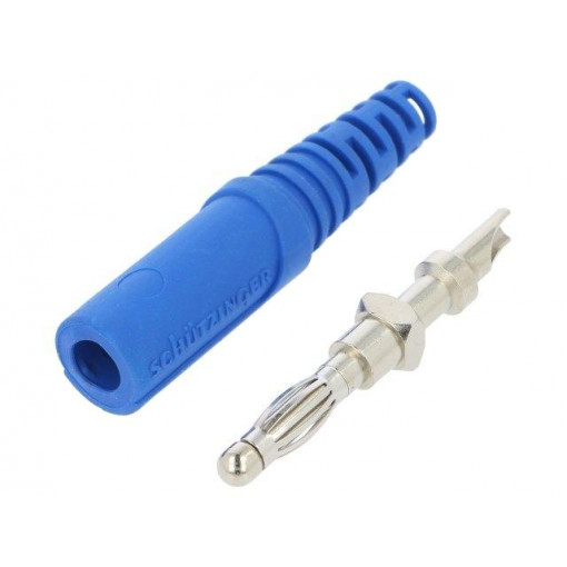 FK 9 L NI/BL; Plug; 4mm banana; 32A; 70VDC; blue; non-insulated; SCHÜTZINGER