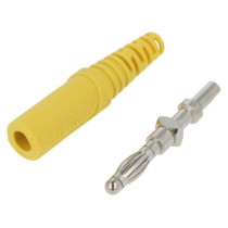 FK 9 L NI/GE; Plug; 4mm banana; 32A; 70VDC; yellow; non-insulated; SCHÜTZINGER