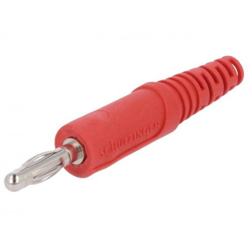 FK 9 L NI/RT; Plug; 4mm banana; 32A; 70VDC; red; non-insulated; Overall len: 42mm; SCHÜTZINGER