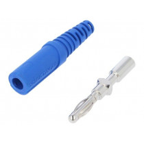 FK 9 S NI/BL; Plug; 4mm banana; 32A; 70VDC; blue; non-insulated; SCHÜTZINGER