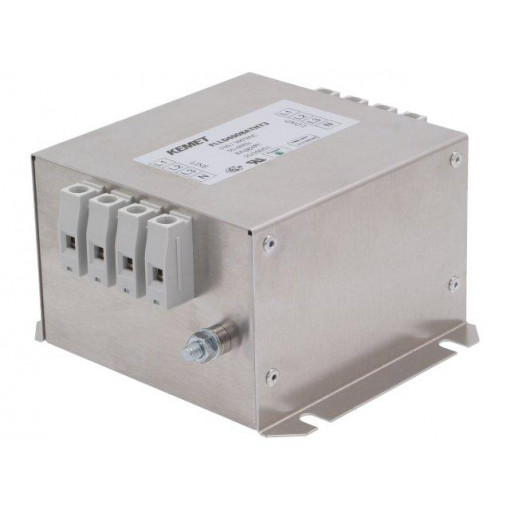 FLLD4008ATHT3; Filter: anti-interference; three-phase; 530VAC; 8A; Ir: 11mA; 3W; KEMET