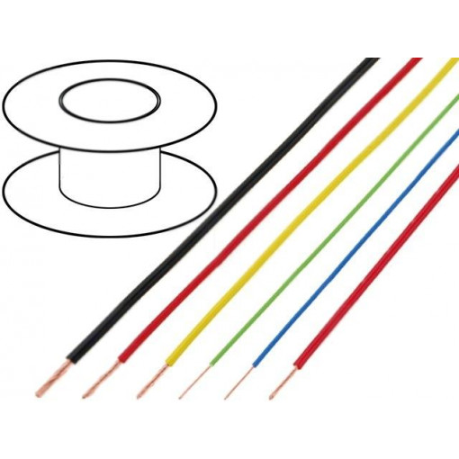 FLRY-A0.35-WH; Wire; FLRY-A; stranded; Cu; 0.35mm2; PVC; white; 60V; 100m; Class: 5; BQ CABLE
