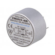 FM411-4R; Filter: anti-interference; 250VAC; Cx: 100nF; Cy: 2.2nF; 0.5mH; THT; FILTERCON