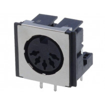 FM6725; Socket; DIN; female; shielded; PIN: 5; Layout: 180°; angled 90°; THT; CLIFF