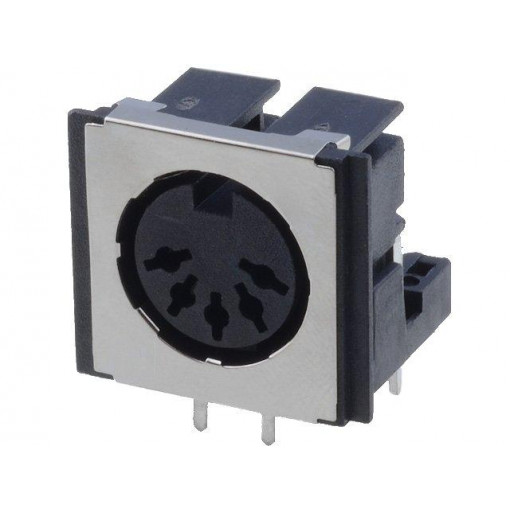 FM6725; Socket; DIN; female; shielded; PIN: 5; Layout: 180°; angled 90°; THT; CLIFF