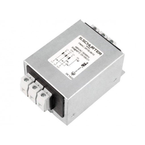 FMAC-3RYB-0610; Filter: anti-interference; three-phase; 480VAC; 6A; 61x75x48mm; SCHURTER