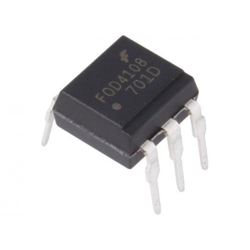 FOD4108; Optotriac; 5kV; triac; DIP6; Channels: 1; 10kV/μs; t(on): 60us; ON SEMICONDUCTOR (FAIRCHILD) FOD4108; Optotriac; 5kV; triac; DIP6; Channels: 1; 10kV/μs; t(on): 60us; ON SEMICONDUCTOR (FAIRCHILD)