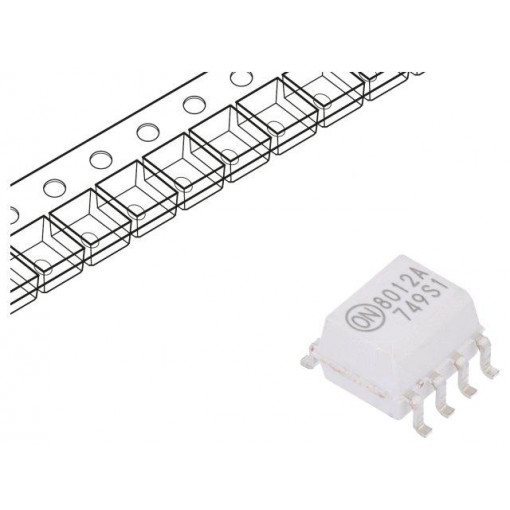 FOD8012AR2; Optocoupler; SMD; Channels: 1; Out: logic; 15Mbps; SO8; 20kV/μs; ON SEMICONDUCTOR (FAIRCHILD)