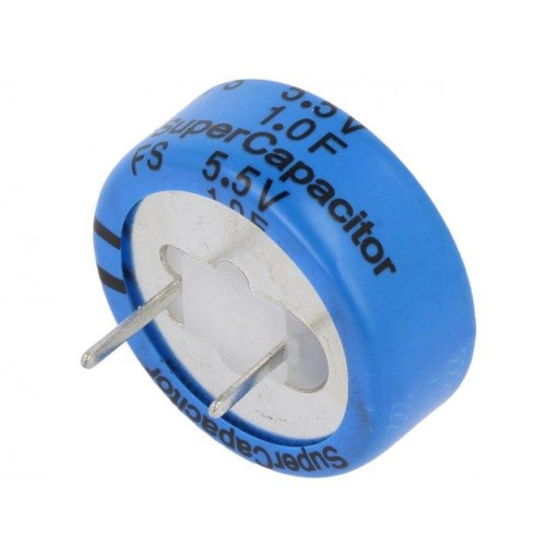 FS0H105ZF; Capacitor: electrolytic; 1F; 5.5VDC; ESR: 7Ω; THT; -20÷+80%; KEMET