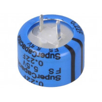 FS0H224ZF; Capacitor: electrolytic; 0.22F; 5.5VDC; ESR: 25Ω; THT; -20÷+80%; KEMET