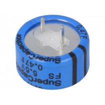 FS0H474ZF; Capacitor: electrolytic; 0.47F; 5.5VDC; ESR: 13Ω; THT; -20÷+80%; KEMET