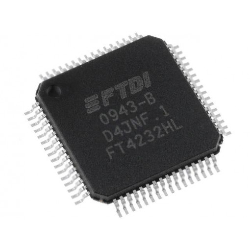 FT4232HL-REEL; IC: interface; USB-UART x4, MPSSE x2; Hi-Speed; 3.3÷5VDC; LQFP64; FTDI