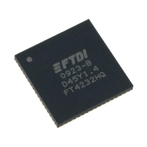 FT4232HQ-TRAY; IC: interface; USB-UART x4, MPSSE x2; Hi-Speed; 3.3÷5VDC; QFN64; FTDI FT4232HQ-TRAY; IC: interface; USB-UART x4, MPSSE x2; Hi-Speed; 3.3÷5VDC; QFN64; FTDI