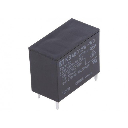 FTR-K3AB012W-WG; Relay: electromagnetic; SPST-NO; Ucoil: 12VDC; 25A; Mounting: PCB; FUJITSU