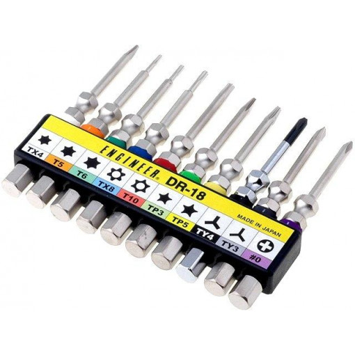 DR-18; Kit: screwdriver bits; Pcs: 10; Mounting: 1/4 DR-18; Kit: screwdriver bits; Pcs: 10; Mounting: 1/4