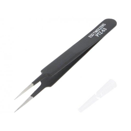 PTZ-63; Tweezers; Blade tip shape: sharp; Tweezers len: 113mm; ESD; ENGINEER
