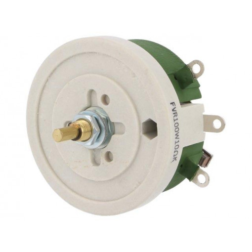 FVR100W-10R; Potentiometer: shaft; single turn; 10Ω; 100W; ±10%; 6mm; wirewound; SR PASSIVES FVR100W-10R; Potentiometer: shaft; single turn; 10Ω; 100W; ±10%; 6mm; wirewound; SR PASSIVES