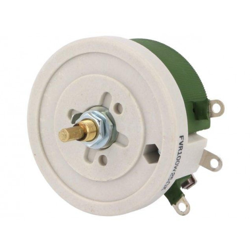 FVR100W-25R; Potentiometer: shaft; single turn; 25Ω; 100W; ±10%; 6mm; wirewound; SR PASSIVES FVR100W-25R; Potentiometer: shaft; single turn; 25Ω; 100W; ±10%; 6mm; wirewound; SR PASSIVES