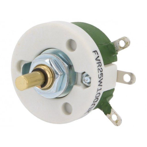 FVR25W-100R; Potentiometer: shaft; single turn; 100Ω; 25W; ±10%; 6mm; wirewound; SR PASSIVES FVR25W-100R; Potentiometer: shaft; single turn; 100Ω; 25W; ±10%; 6mm; wirewound; SR PASSIVES
