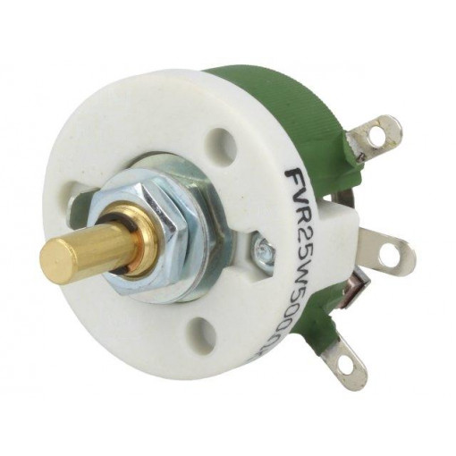 FVR25W-500R; Potentiometer: shaft; single turn; 500Ω; 25W; ±10%; 6mm; wirewound; SR PASSIVES FVR25W-500R; Potentiometer: shaft; single turn; 500Ω; 25W; ±10%; 6mm; wirewound; SR PASSIVES