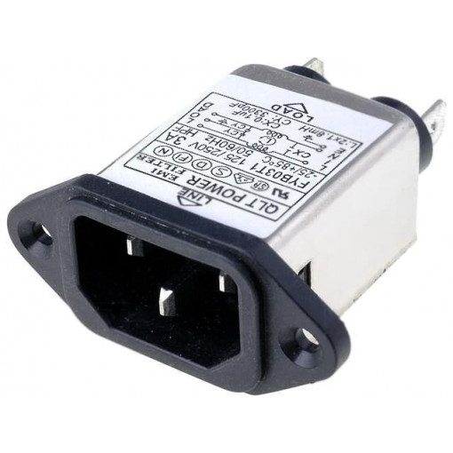 FYB03T1; Connector: AC supply; socket; male; 3A; 250VAC; IEC 60320; -25÷85°C; YUNPEN ELECTRONIC