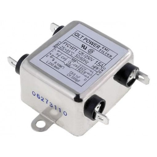FYC15T1; Filter: anti-interference; 250VAC; Cx: 100nF; Cy: 3.3nF; 0.9mH; 10MΩ; QLT POWER