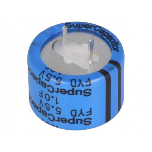 FYD0H105ZF; Capacitor: electrolytic; 1F; 5.5VDC; ESR: 35Ω; THT; -20÷+80%; KEMET