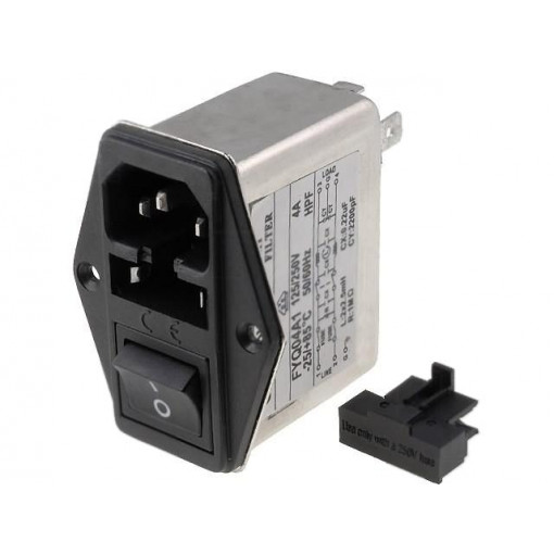 FYQ04A1; Connector: AC supply; socket; male; 4A; 250VAC; IEC 60320; -25÷85°C; YUNPEN ELECTRONIC
